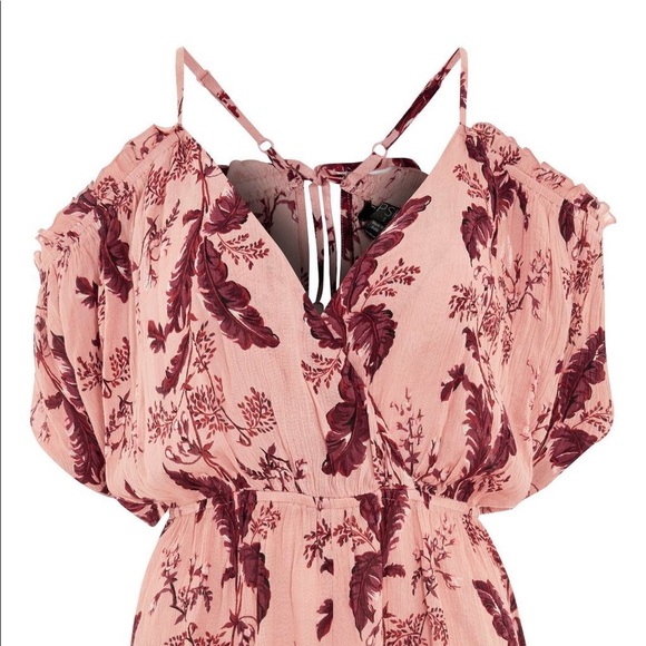 New Topshop Floral Cold Shoulder Romper - Picture 4 of 6
